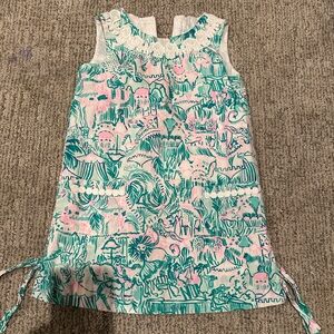 Lilly Pulitzer Girl’s Elephant Lined-Shift Dress Size 5